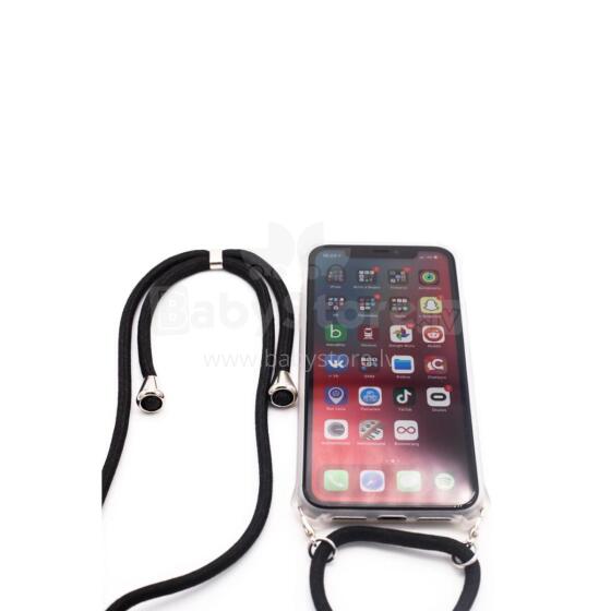 Samsung A30s Case with rope Black Transparent