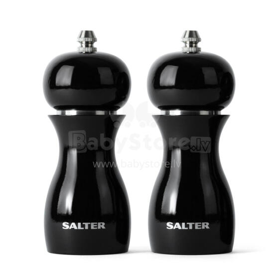 Salter 7613 BKXRA Gloss Salt and Pepper Mills Black