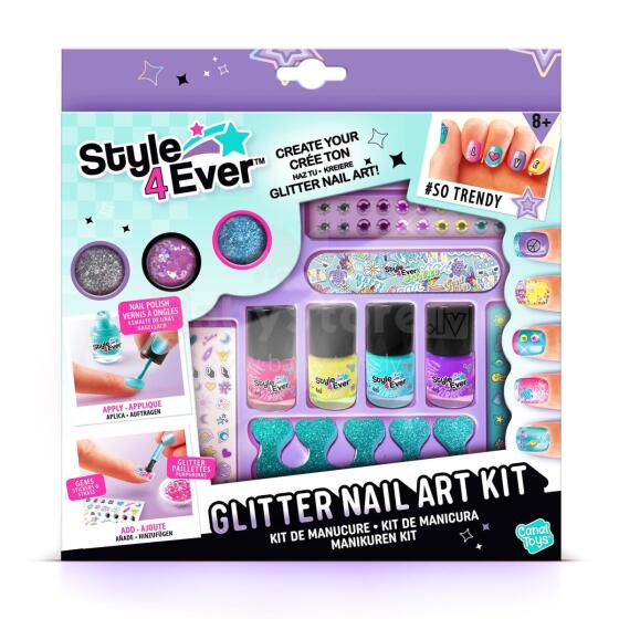 STYLE 4EVER küünte kaunistamise komplekt Glitter Nail Art