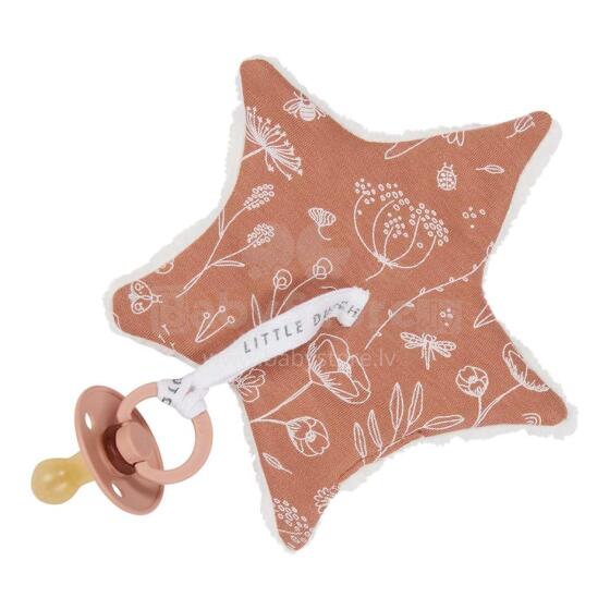 Little Dutch  Pacifier Cloth Art.TE20221061 Flower Rust  lutikett looduslikust puuvillast