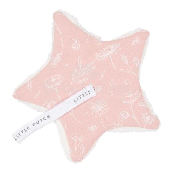 Little Dutch  Pacifier Cloth Art.TE20221050 Flower Pink Клипса для детской пустышки из натурального хлопка