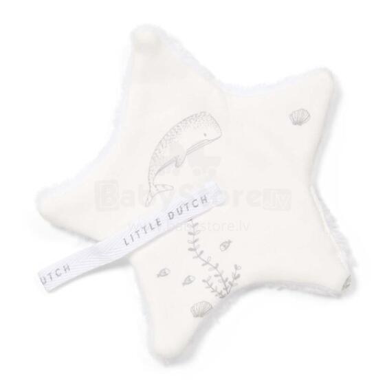 Little Dutch  Pacifier Cloth Art.TE20220690 White Ocean  Kūdikio čiulptuko spaustukas, pagamintas iš natūralios medvilnės