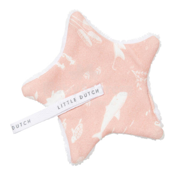 Little Dutch  Pacifier Cloth Art.TE20220650 Ocean Pink   Kūdikio čiulptuko spaustukas, pagamintas iš natūralios medvilnės