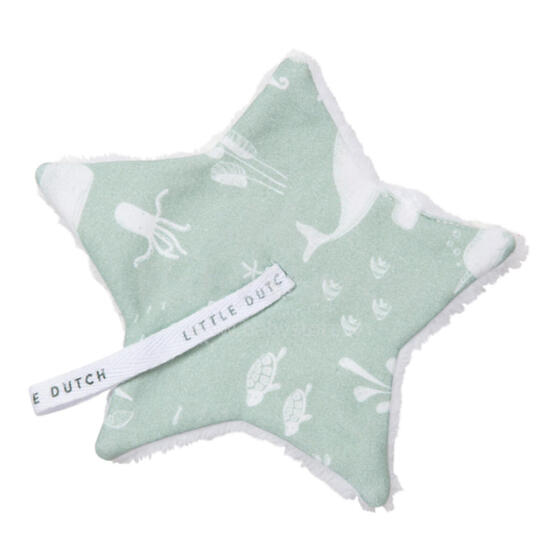 Little Dutch  Pacifier Cloth Art.TE20220610 Ocean Mint  Kūdikio čiulptuko spaustukas, pagamintas iš natūralios medvilnės