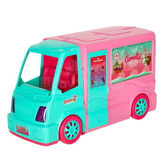 Ikonka Art.KX3453 Food truck dolls' car set 21 el.