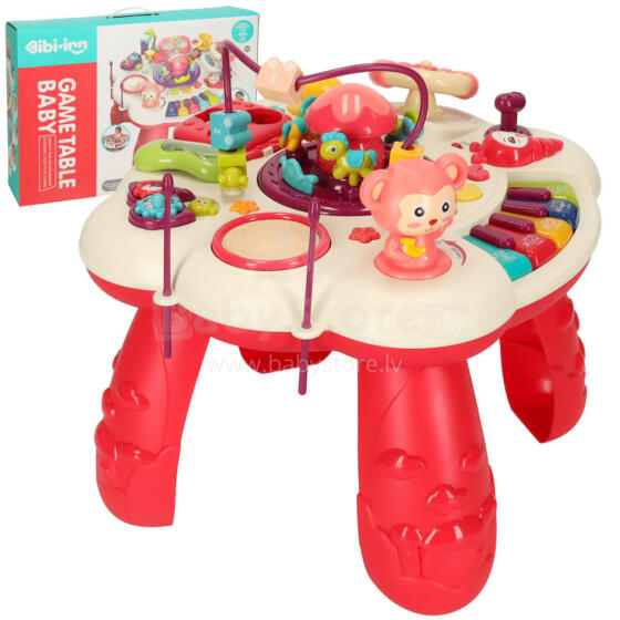 Ikonka Art.KX3601 Educational interactive table for children with sound red