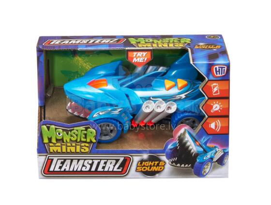 TEAMSTERZ Automobilis su šviesomis ir garsais „Mighty Machine shark“, 12,5 cm