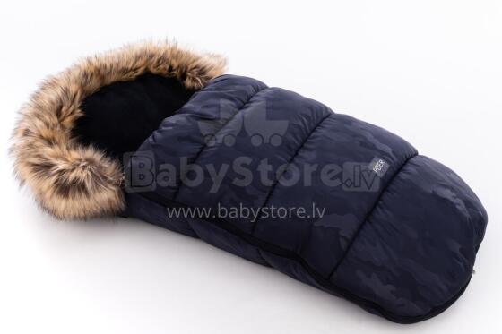 Tuttolina sleeping bag for stroller universal navyblue fur_ brown