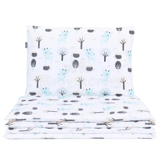 2pcs bedding set (A) owl, trees, white