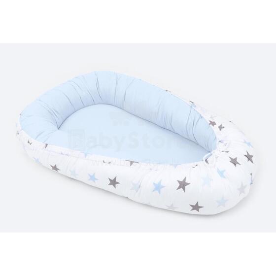 MamoTato baby nest ( cocoon ) - double-sided, stars, white / blue