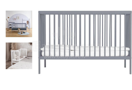 La Bebe™ Loft Cribbed Art.191493 Cloud Bērnu kokā gultiņa 120x60cm