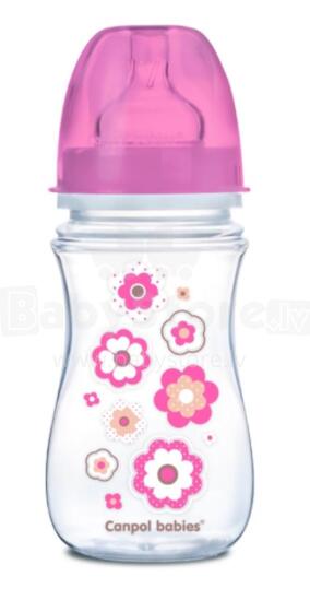 CANPOL BABIES wide neck anticolic bottle EasyStart - Newborn baby 240ml 35/217 pink flowers