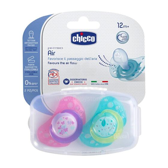 CHICCO Silikona knupis 12m+2gb., pink