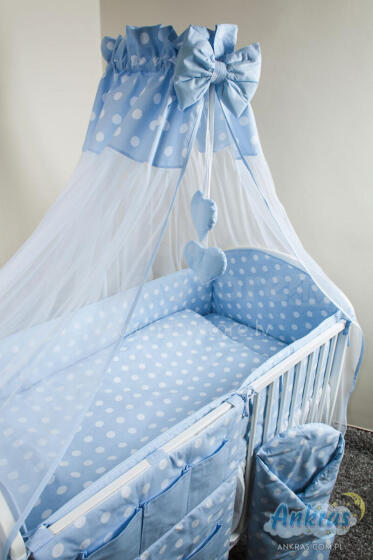 ANKRAS bedding set 3 pcs Dots Blue 135x100, 60x40cm, 360cm