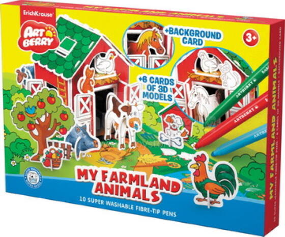 ART BERRY creativity set 3D My Farmland Animals, 37308