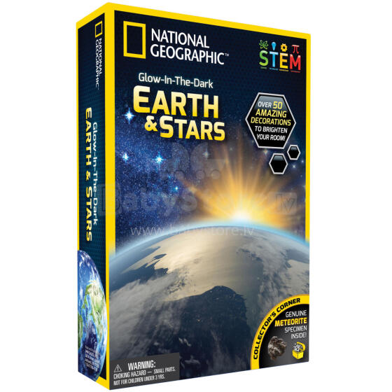 NATIONAL GEOGRAPHIC rinkinys Glow in the Dark 3D Earth and Stars, NGEARTHSTAR2