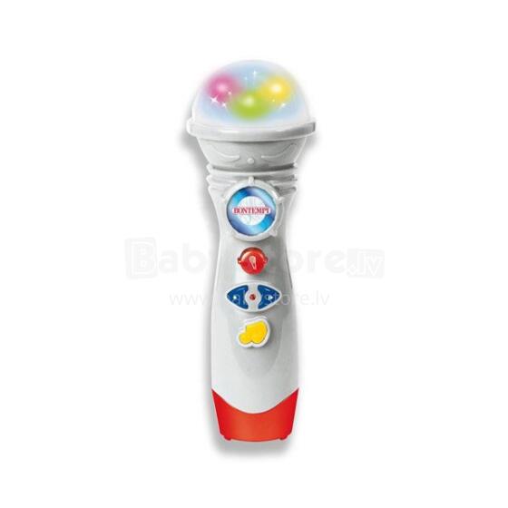 BONTEMPI Karaoke Microphone with voice recording and playback function, demosongs, light effects, 41 2710