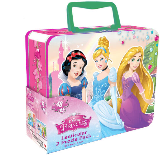 SPINMASTER GAMES dėlionė 3D 48d. metalinėje dėž. Disney Princess, 6033105