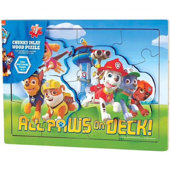 SPINMASTER GAMES puidust pusle 18tk. Paw Patrol, 6033069