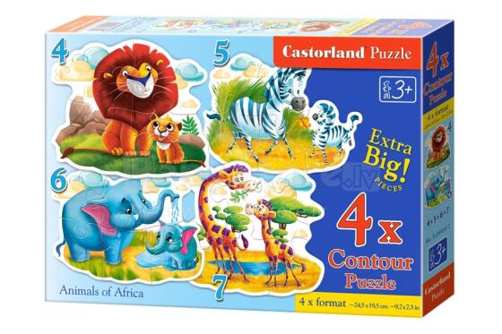 CASTORLAND pusle Aafrika loomad,  4w1,  B-04454