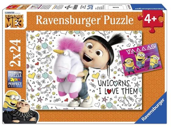 RAVENSBURGER 3D dėlionė Agnes Despicable Me 3, 2x24 vnt., 78110