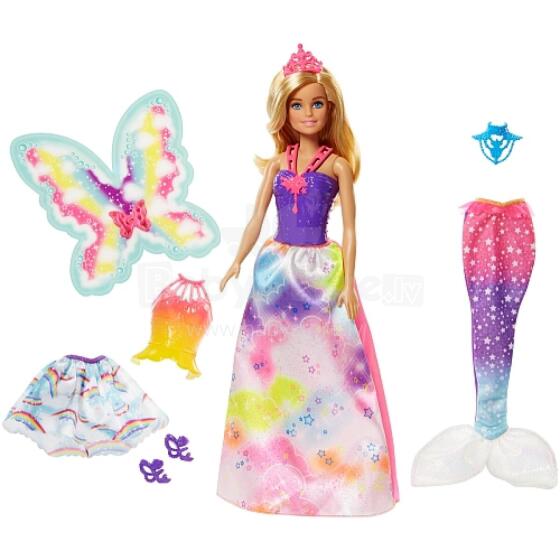 BARBIE Barbė princesė-fėja-undinėlė viename, FJD08