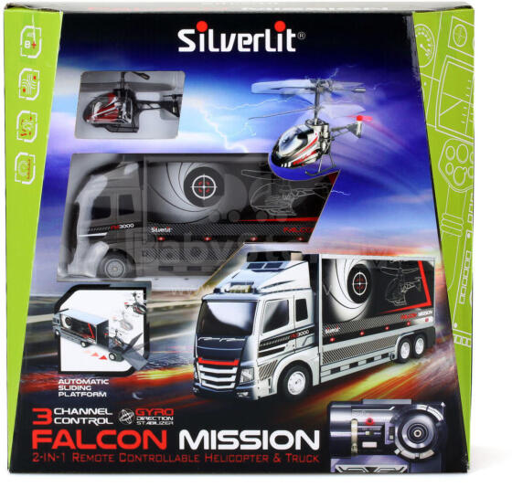 SILVERLIT sukvežimis su sraigtasparniu valdomi radio bangomis  I/R Falcon mission, 84761