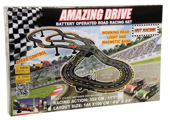 ,6335GOLDEN BRIGHT  B/O AMAZING DRIVE ROAD RACING SET, 6335