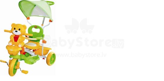 Tricycle with a yellow bear, green, HR280C