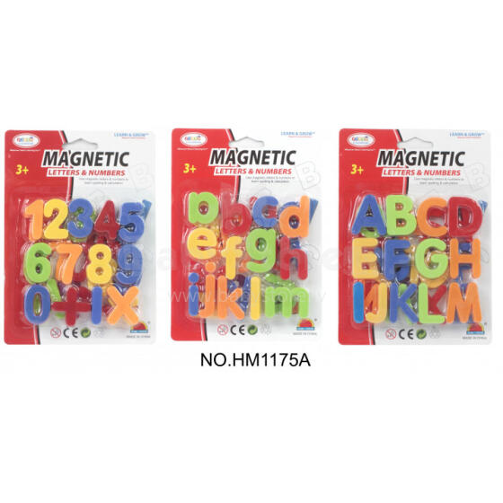 Magnetic letters or numbers, 3 asst, 1209K580