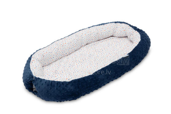 Baby nest Minky – dots navy blue