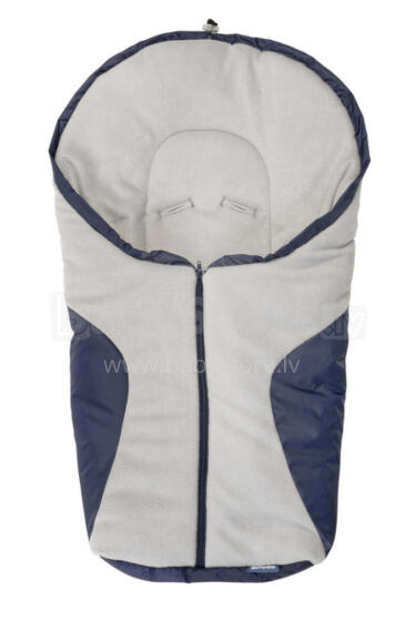 Carrier seat sleeping bag – navy blue/grey polar