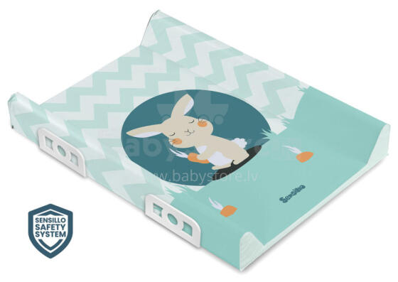 Stiffened Changing Pad WITH SAFETY SYSTEM - LOVELY FRIENDS - RABBIT MINT 70 cm