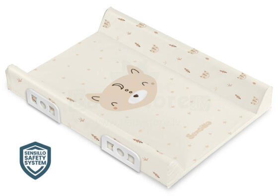 Stiffened Changing Pad with Safety System– Copse -  Bear 70 cm