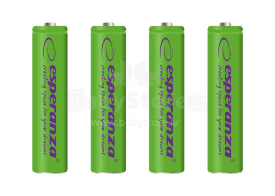 ESPERANZA RECHARGEABLE BATTERIES Ni-MH AAA 1000MAH 4PCS. GREEN
