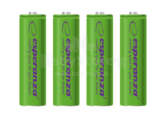 ESPERANZA RECHARGEABLE BATTERIES Ni-MH AA 2000MAH 4PCS. GREEN
