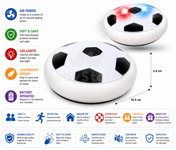 I-Toys Hover Ball  Art.195755 Аэромяч/футбольный мяч с LED-подсветкой