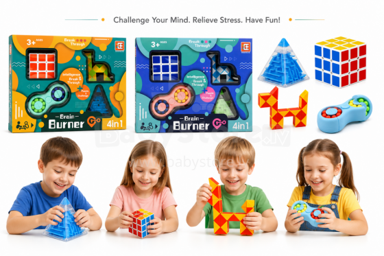 I-Toys Brain Burner Art.195817 4-in-1 Brain Teaser Puzzle Set