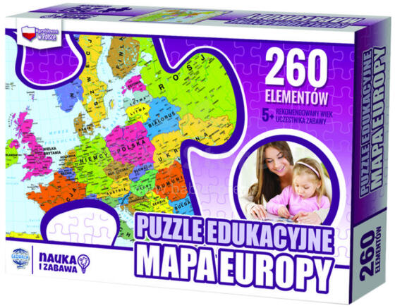 PUZZLE MAPA EUROPY 260 ELEMENTÓW