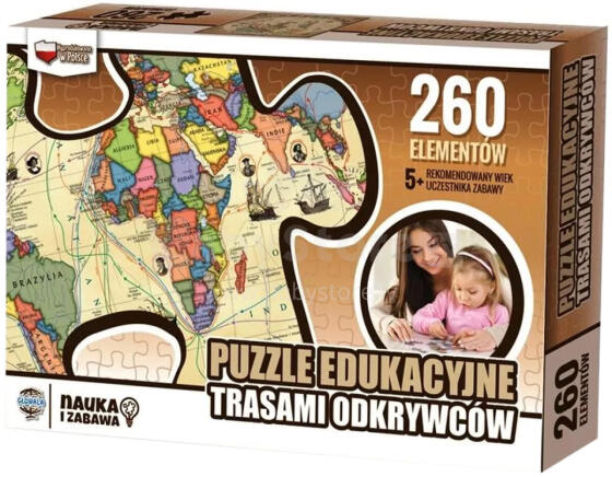 PUZZLE TRASAMI ODKRYWCÓW 260 ELEMENTÓW