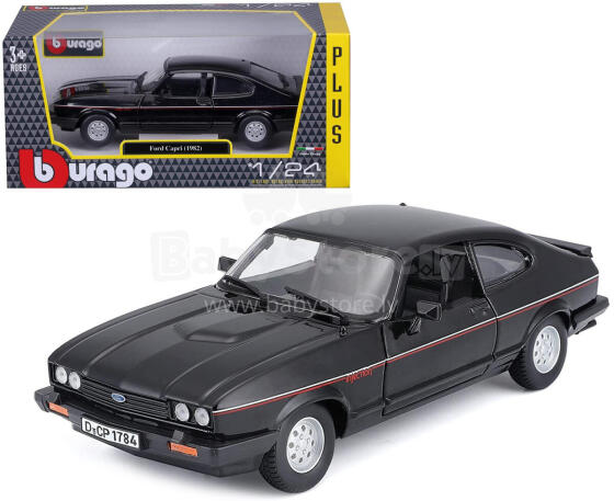 AUTO BBURAGO FORD CAPRI 1982 1:24 CZARNY