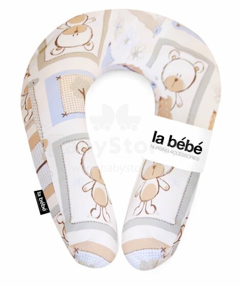 La Bebe™ Snug Cotton Nursing Maternity Pillow Art.19793 Bear 20*70cm Cotton Soft Подковка для сна, кормления малыша