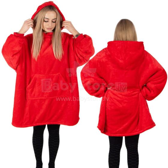 Одеяло с капюшоном большого размера hoodie blanket Springos HA7321  красное