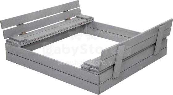 Wooden sandbox Springos SB120P 120x120cm Gray