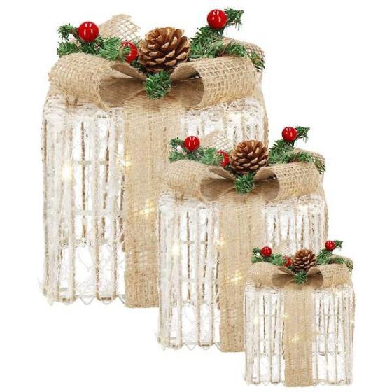 LED Christmas Decoration Gifts Lighting Springos CA1027 Set of 3