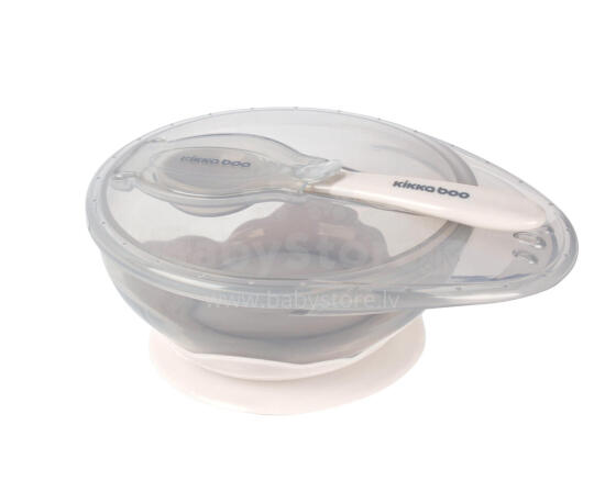 Suction bowl with spoon Beige