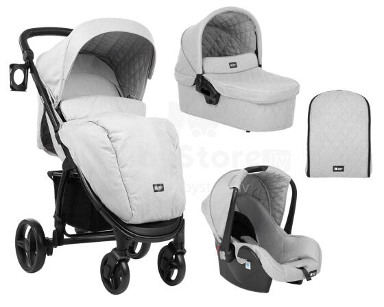 Stroller 3in1 Madrid Light Grey Melange 2020