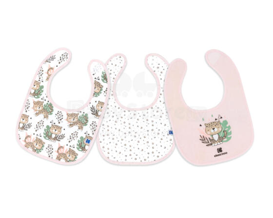 Set of 3 cotton bibs Savanna Pink