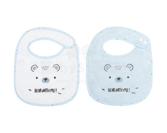 Bibs set 2pcs terry+velour Bear with me Blue