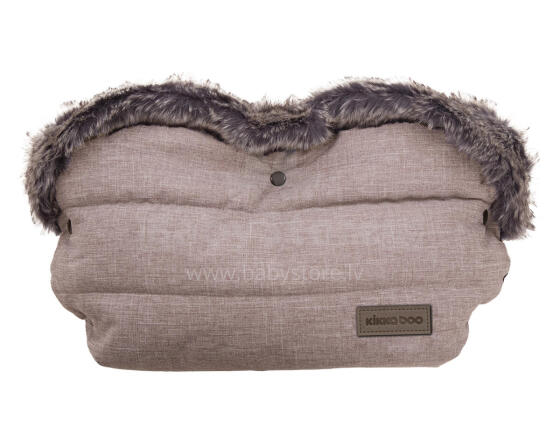 Handmuff Fur Melange Beige